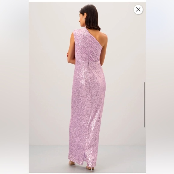 Mac Duggal purple Sequined Ruched One Shoulder Gown - Picture 2 of 10